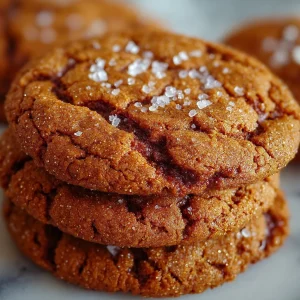 Super soft molasses cookies baked golden brown and dusted with sugar