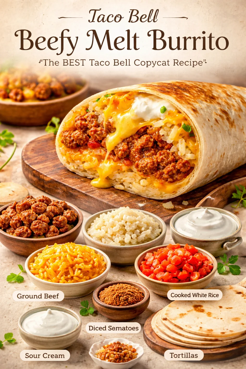 Taco Bell Beefy Melt Burrito | The BEST Taco Bell Copycat Recipe