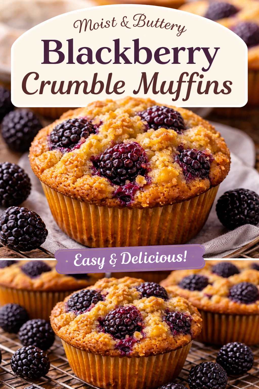 The BEST Blackberry Muffins