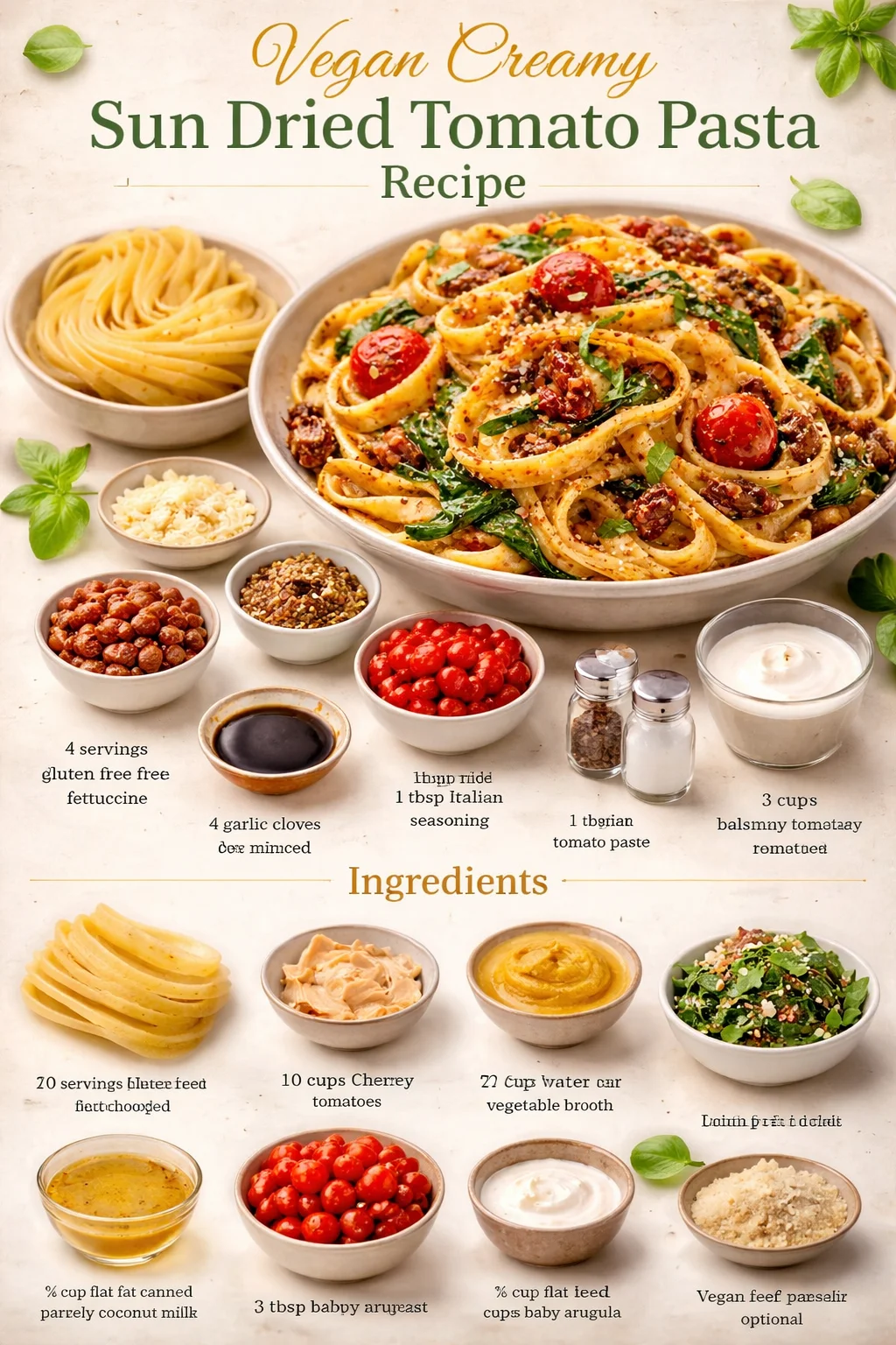Vegan Creamy Sun Dried Tomato Pasta Recipe