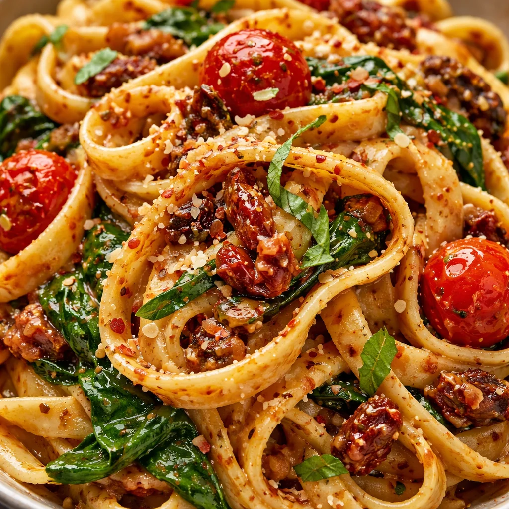 Vegan Creamy Sun Dried Tomato Pasta Recipe
