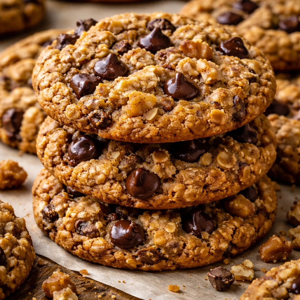 Walnut Oatmeal Chocolate Chip Cookies