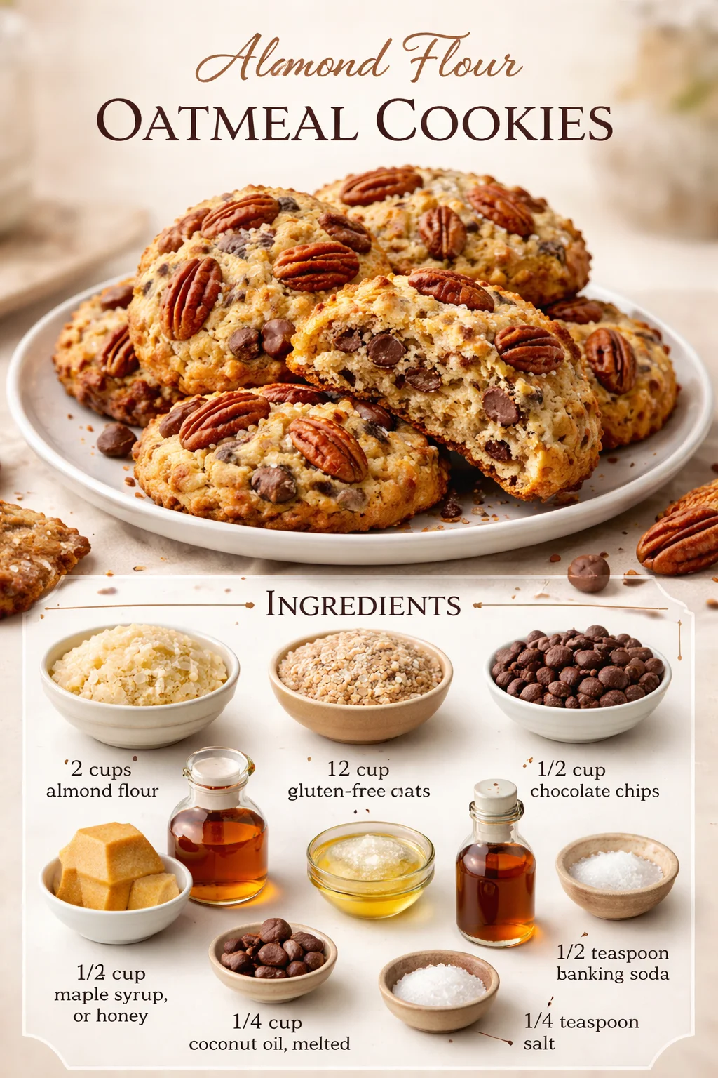 Almond Flour Oatmeal Cookies