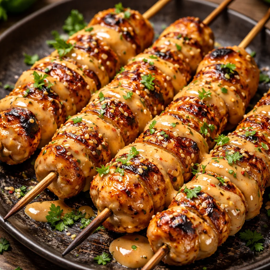 Bang Bang Chicken Skewers