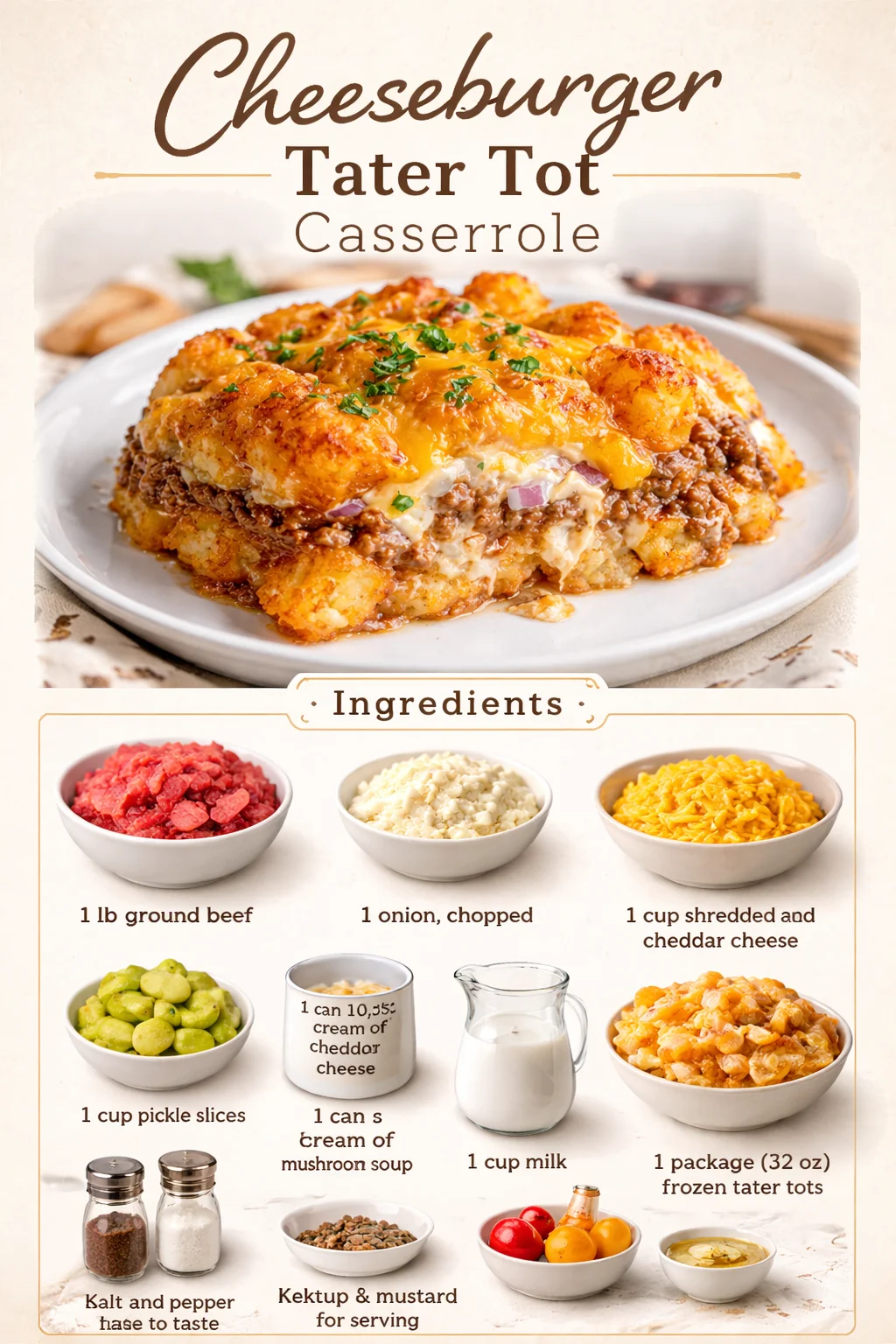 Cheeseburger Tater Tot Casserole