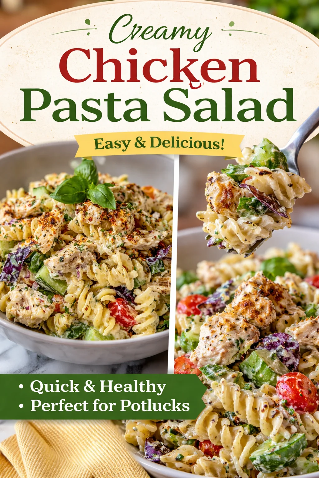Chicken Alfredo Pasta Salad