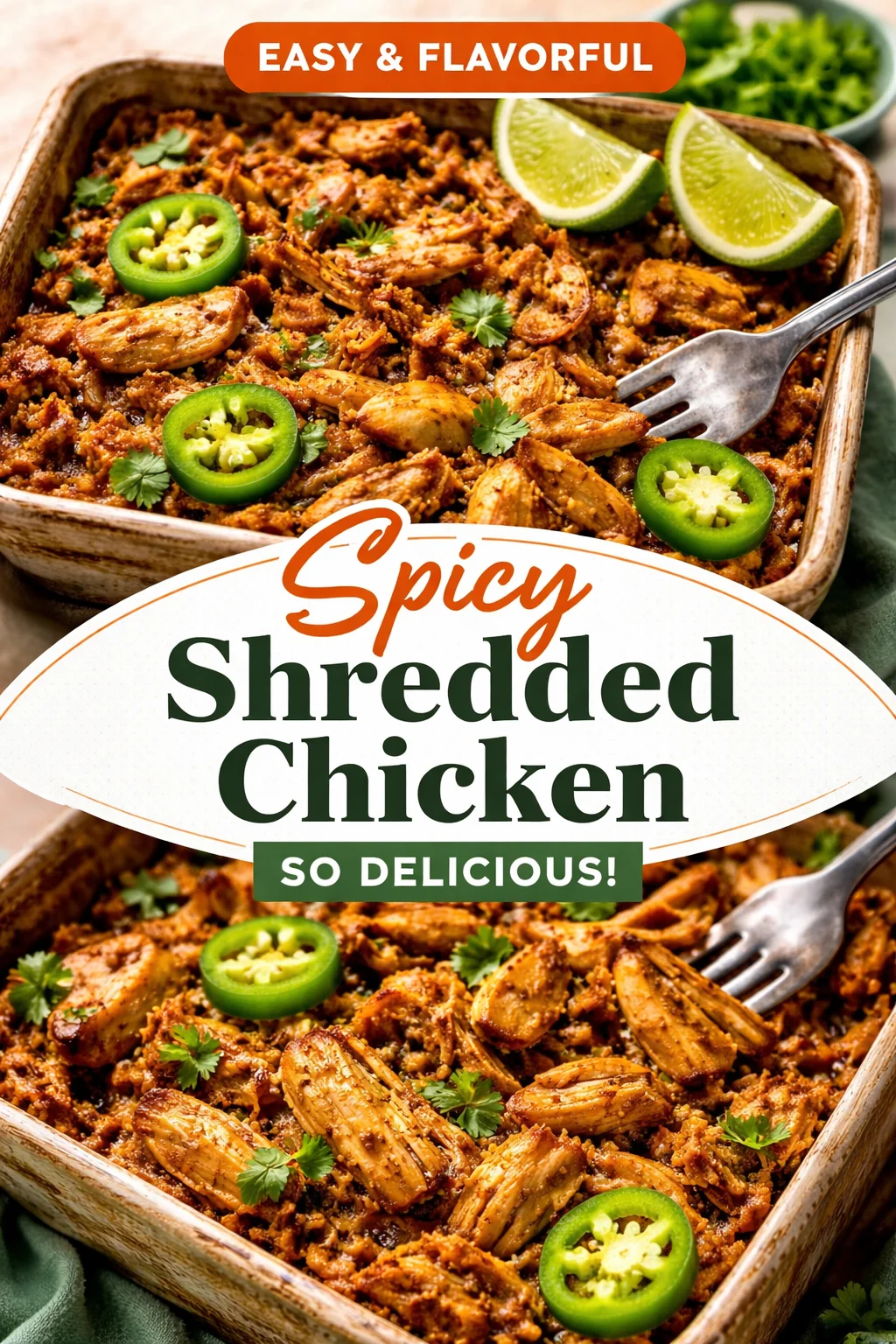 Juicy and crispy chicken carnitas made in a slow cooker or Instant Pot