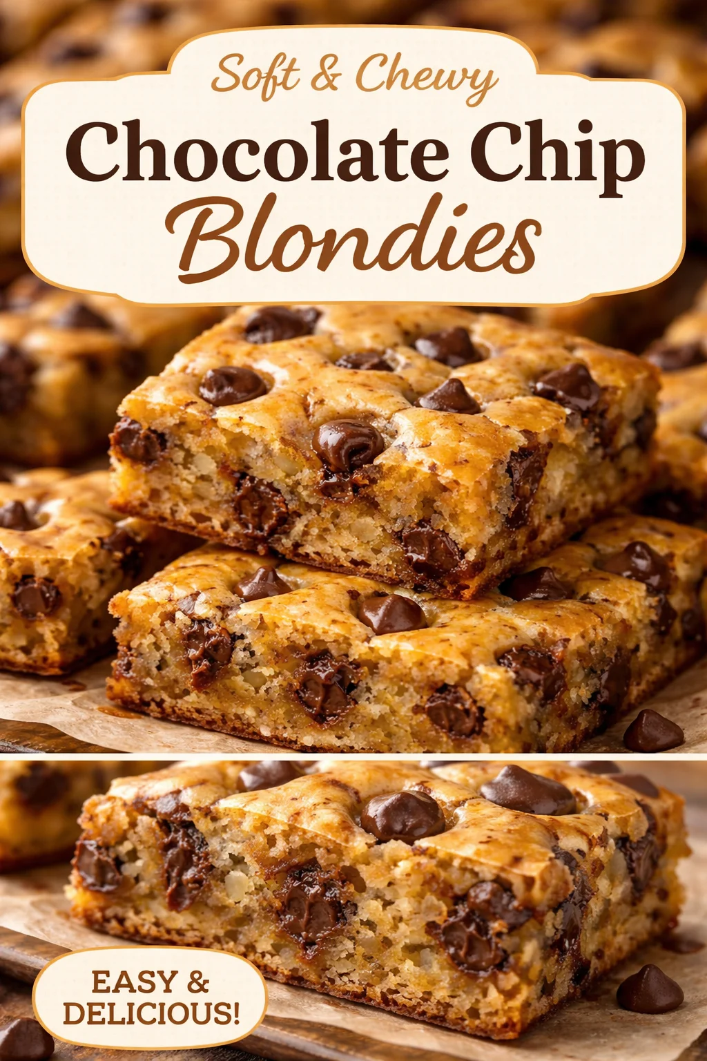 Delicious Chocolate Chip Banana Bars fresh out of the oven.