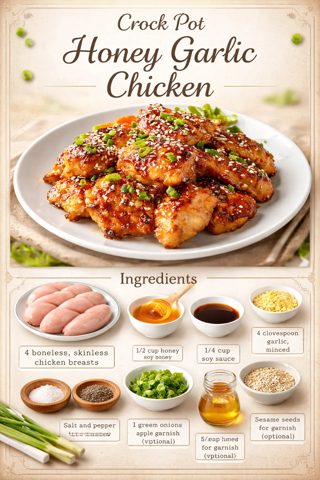 Crock Pot Honey Garlic Chicken