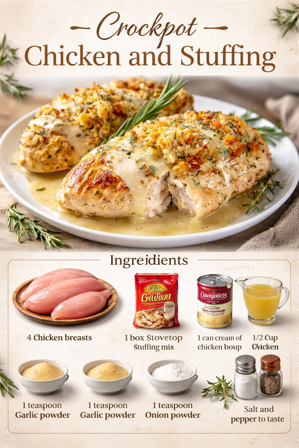 Crockpot Chicken and Stuffing