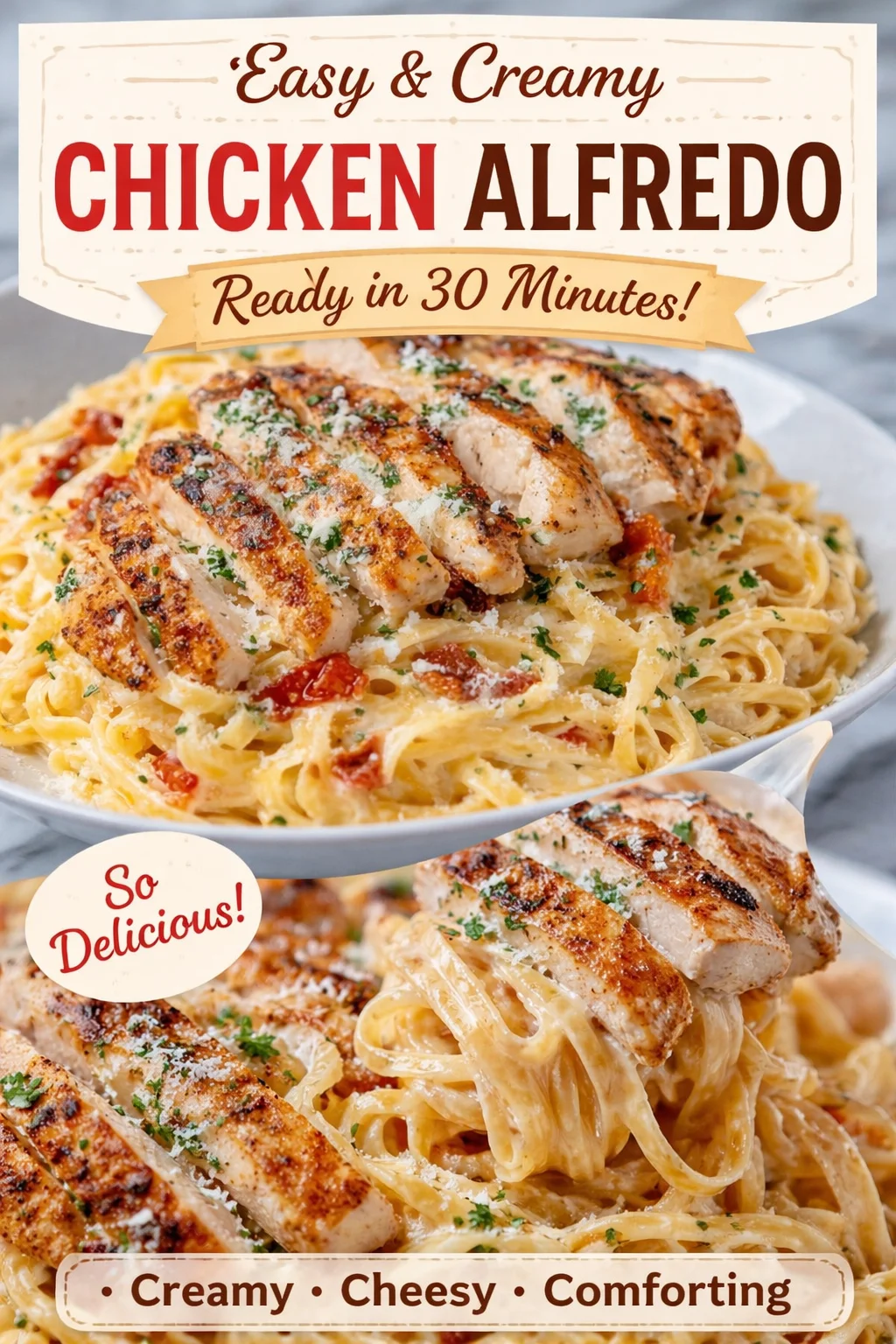 Easy Creamy Chicken Alfredo Pasta Recipe