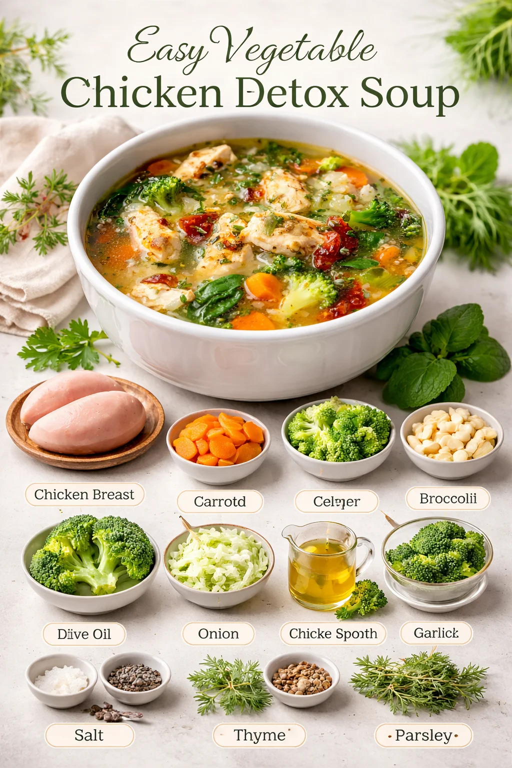 Easy Vegetable Chicken Detox Soup