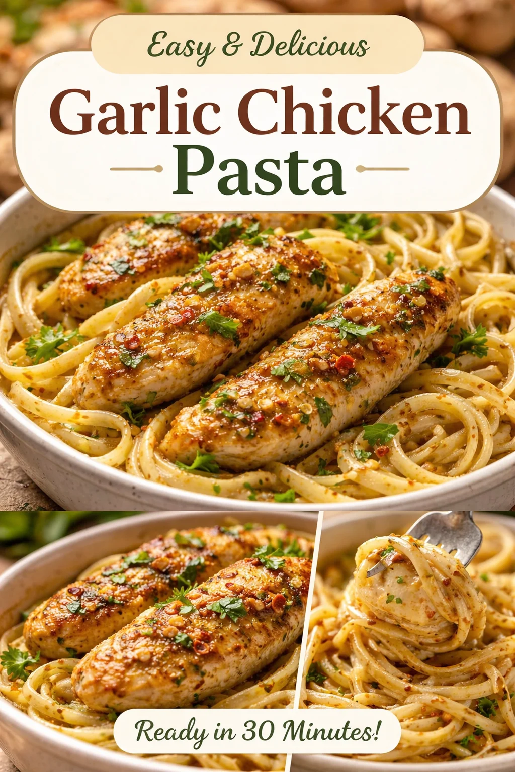 Garlic Butter Chicken with Linguine