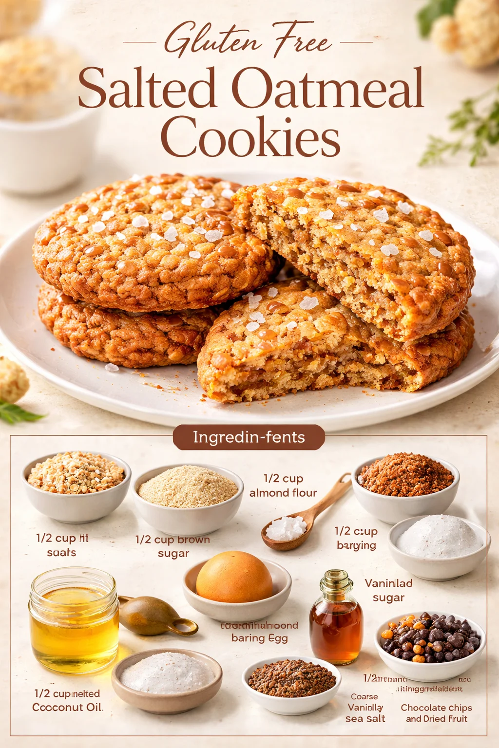 Gluten Free Salted Oatmeal Cookies