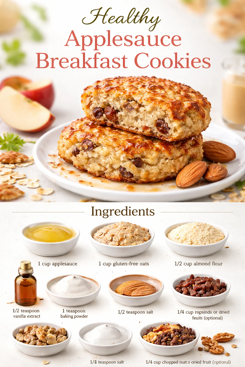 Healthy Applesauce Breakfast Cookies