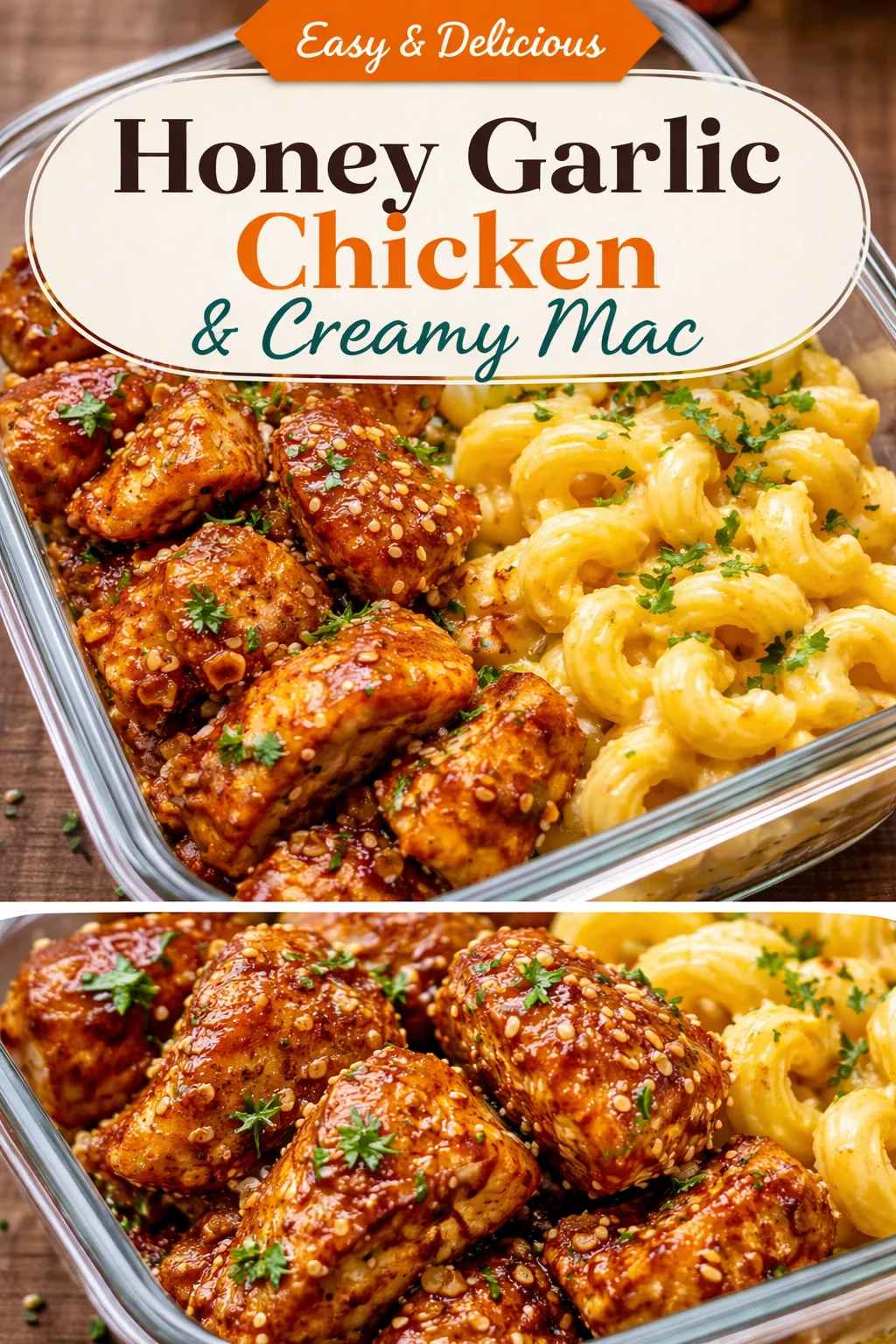 High-Protein Honey Garlic Butter Chicken with Mac & Cheese