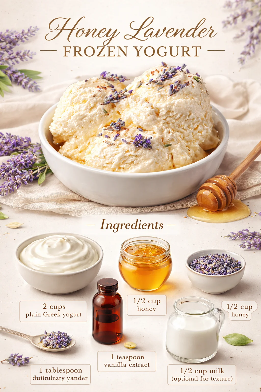 Honey Lavender Frozen Yogurt