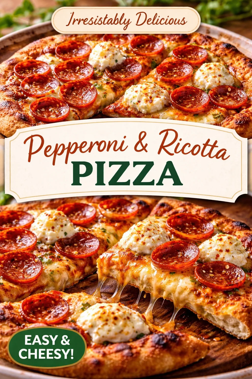 Hot Honey Pepperoni Ricotta Pizza