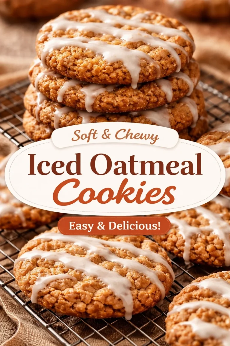 Thin and chewy iced oatmeal cookies with a delicious glaze