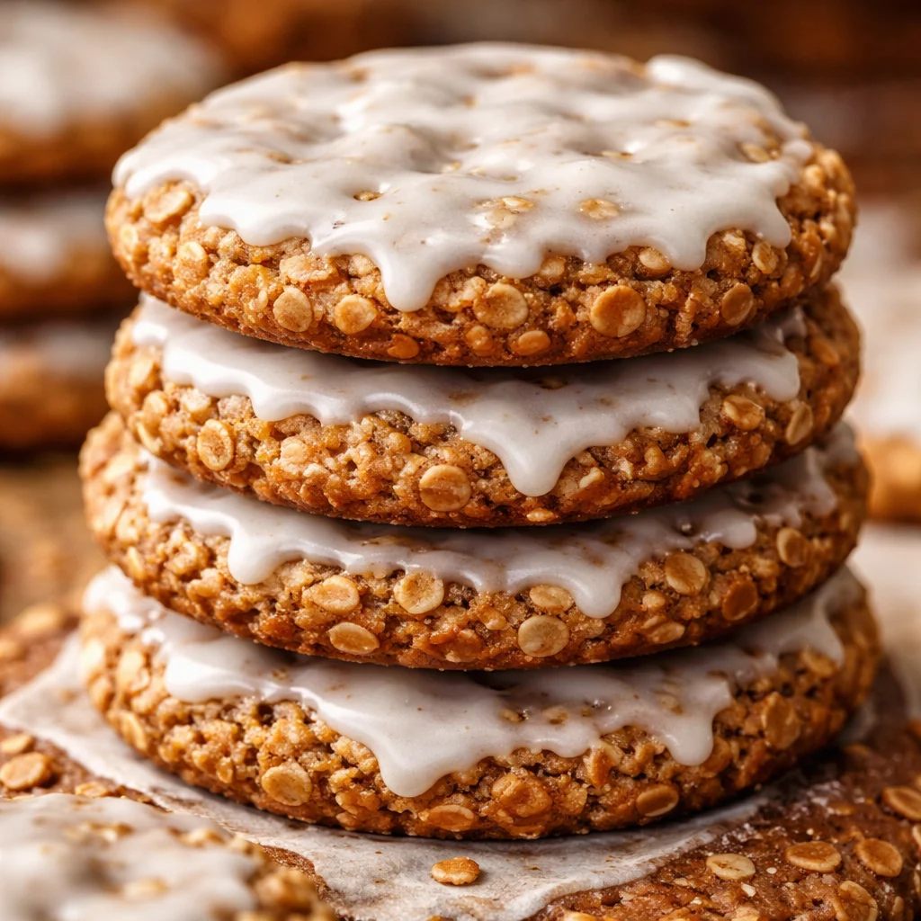 Iced Oatmeal Cookies | Thin and Chewy