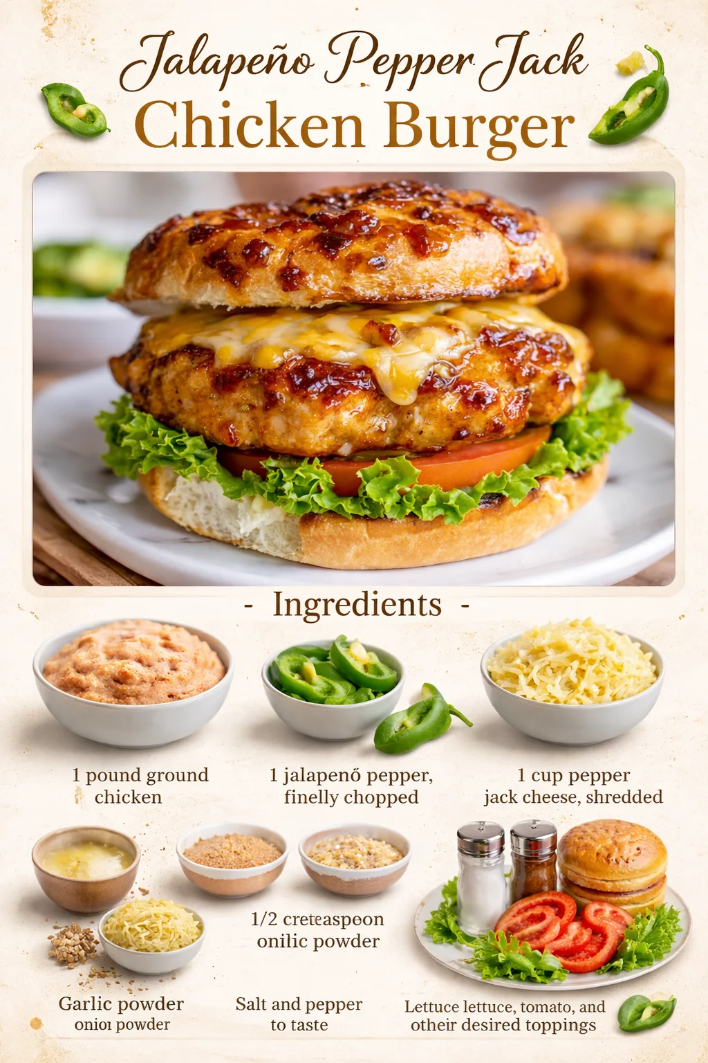 Jalapeño Pepper Jack Chicken Burger
