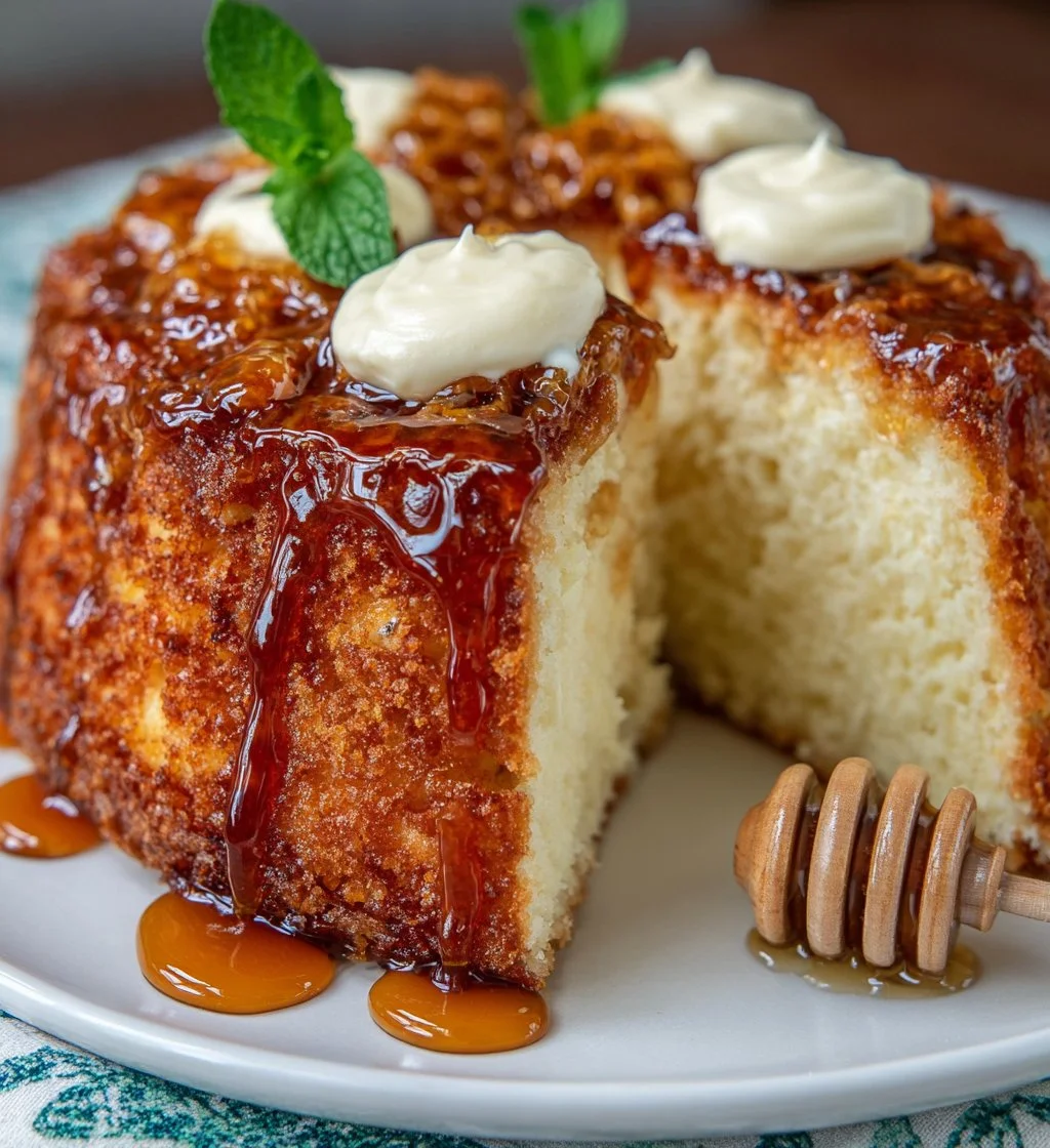 Lemon Honeycomb Cake - Entertablement