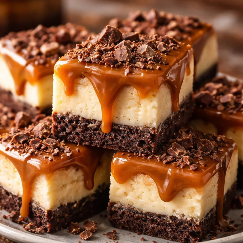 No Bake Chocolate Caramel Cheesecake Bites