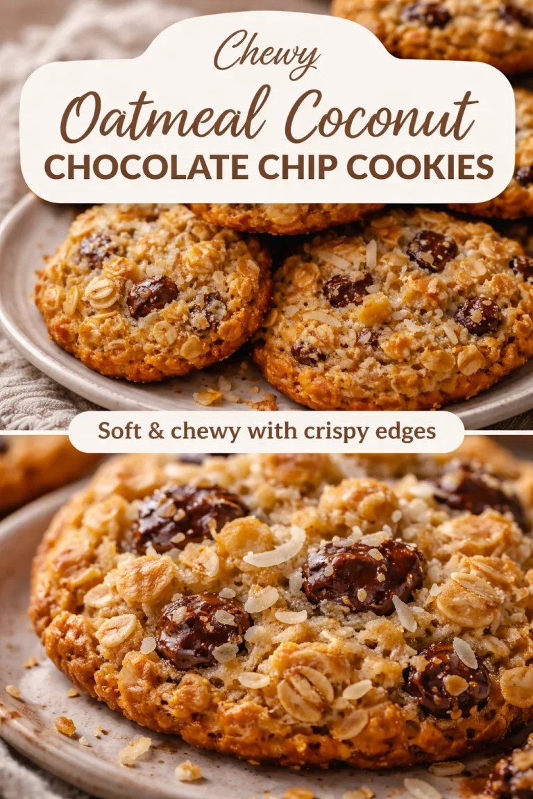 Delicious Oatmeal Coconut Cookies baked to perfection with oats and coconut