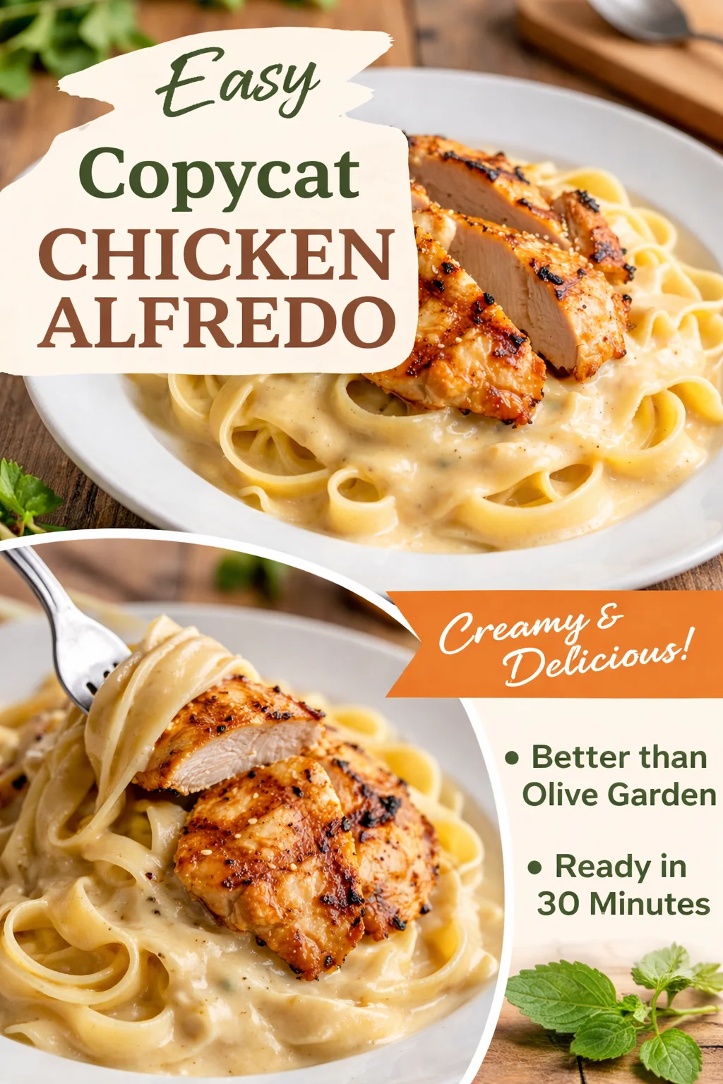 Olive Garden Chicken Alfredo Recipe (Easy, One Pot Meal!)