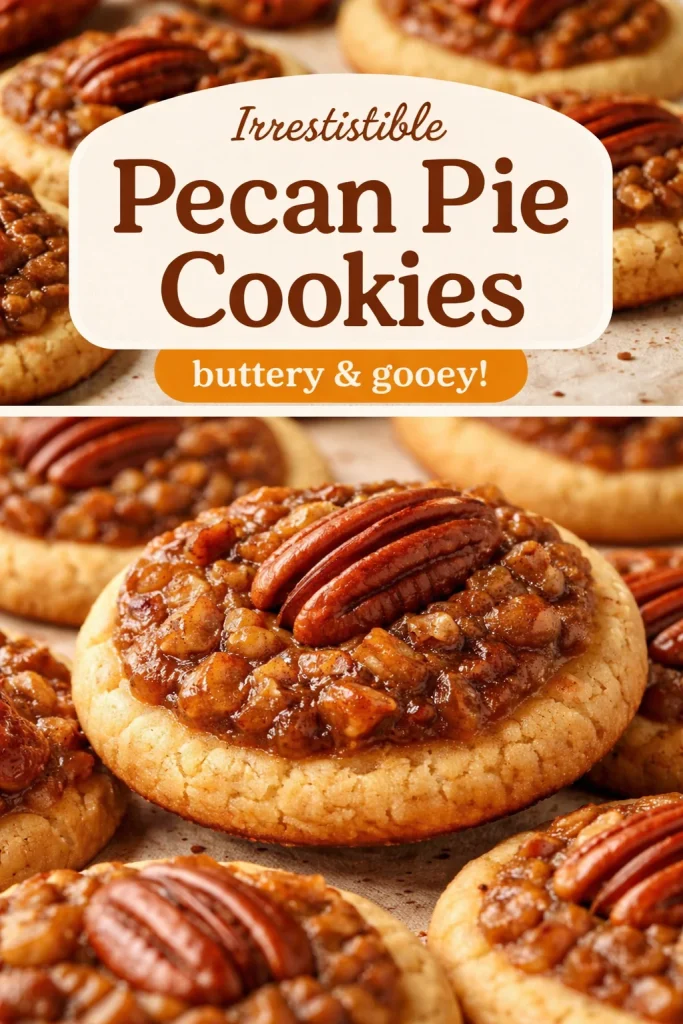 Delicious pecan pie cookies arranged on a plate, showcasing their rich texture and flavor.