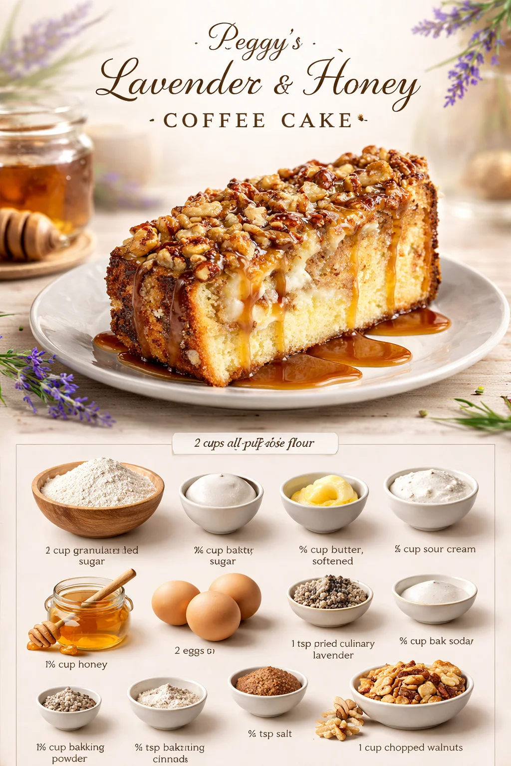 Peggy's Lavender & Honey Coffee Cake