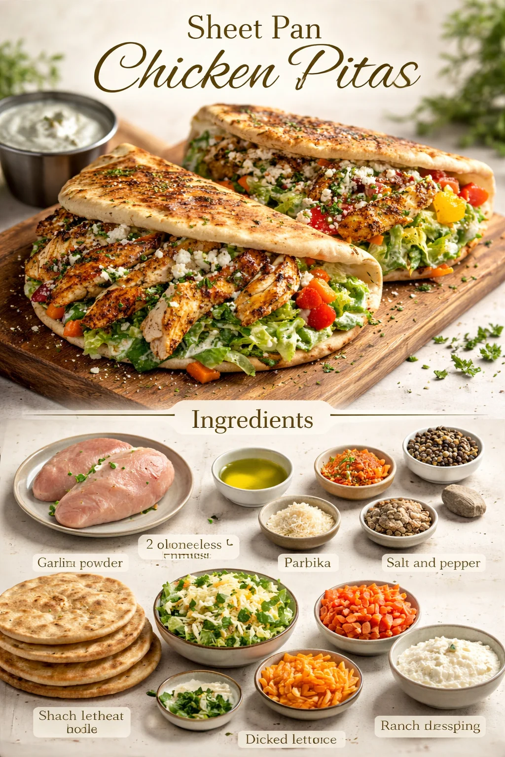Sheet Pan Chicken Pitas