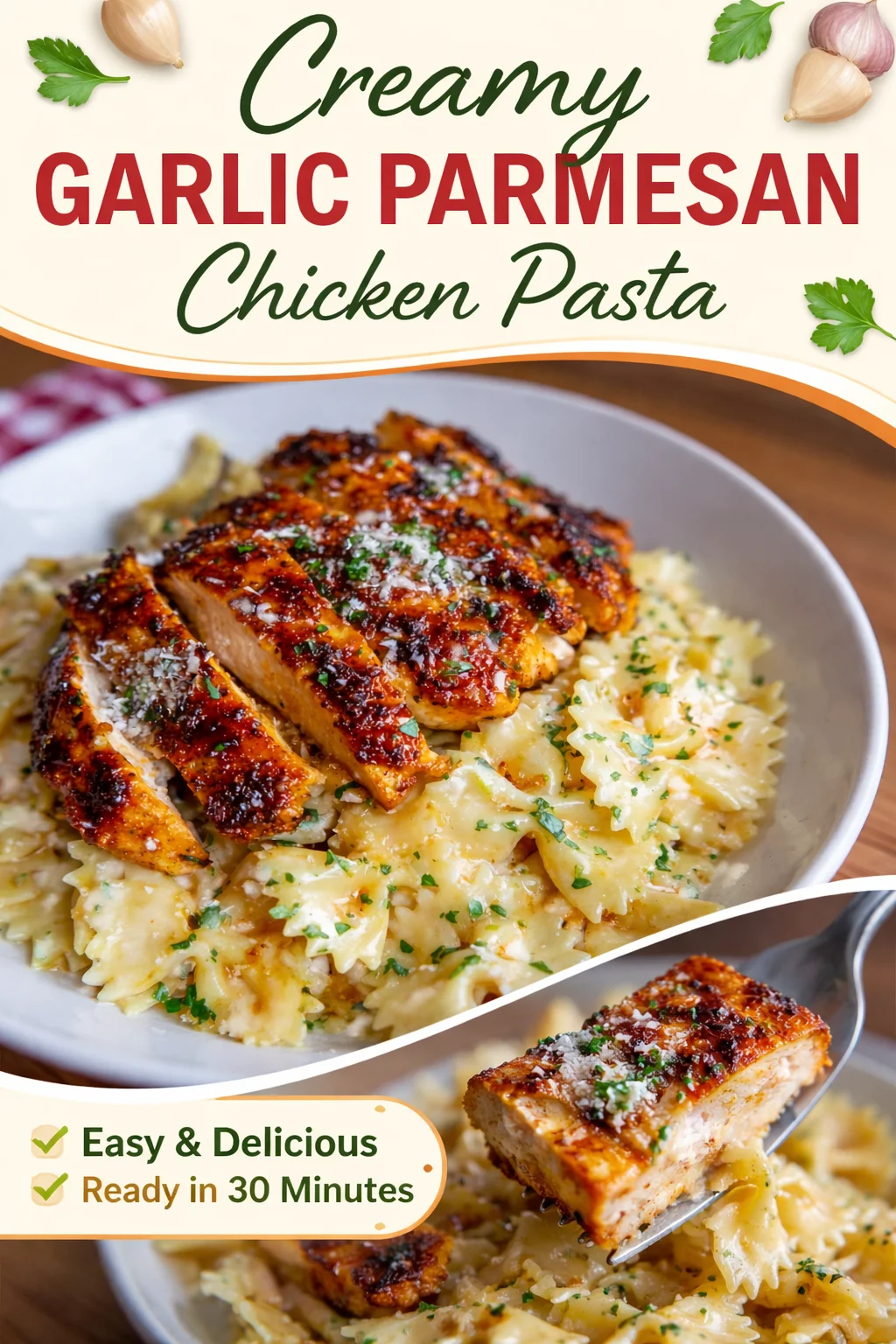 Simple Weeknight Chicken Alfredo with Blackened Chicken