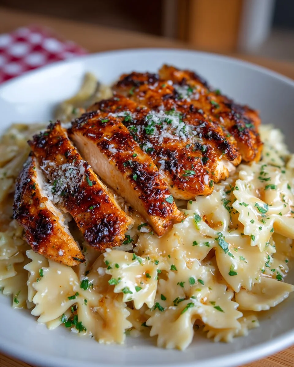 Simple Weeknight Chicken Alfredo with Blackened Chicken