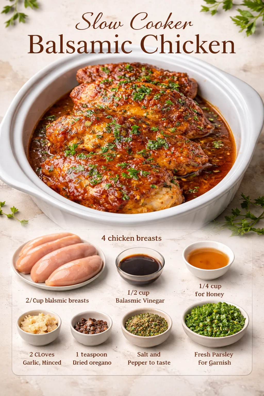 Slow Cooker Balsamic Chicken