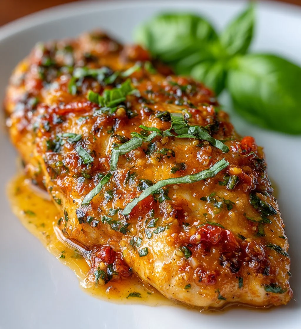 Slow Cooker Creamy Tomato Basil Chicken Breast