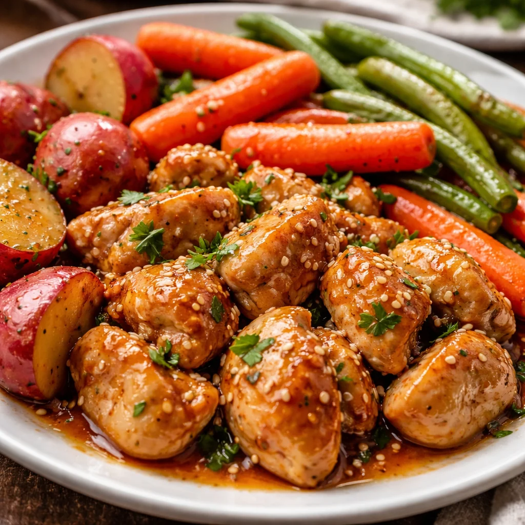 Slow Cooker Honey Garlic Chicken and Vegetables