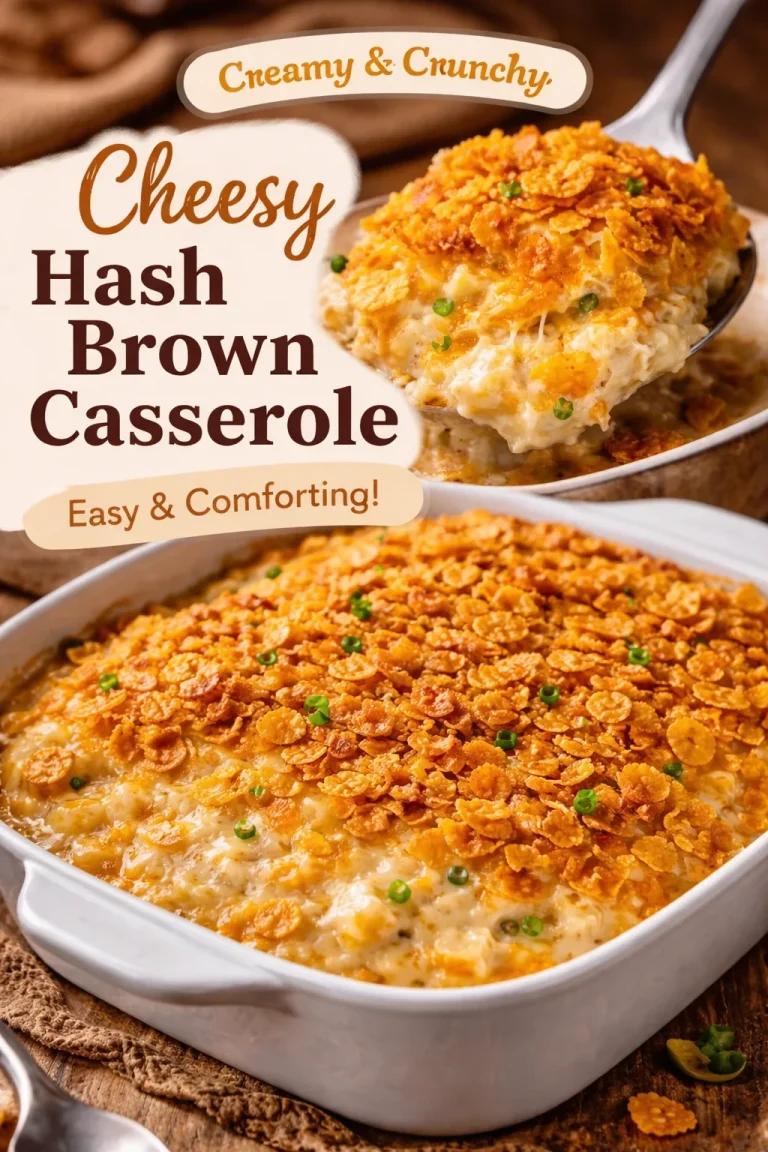 Delicious small batch funeral potatoes in a baking dish topped with cheese and breadcrumbs.