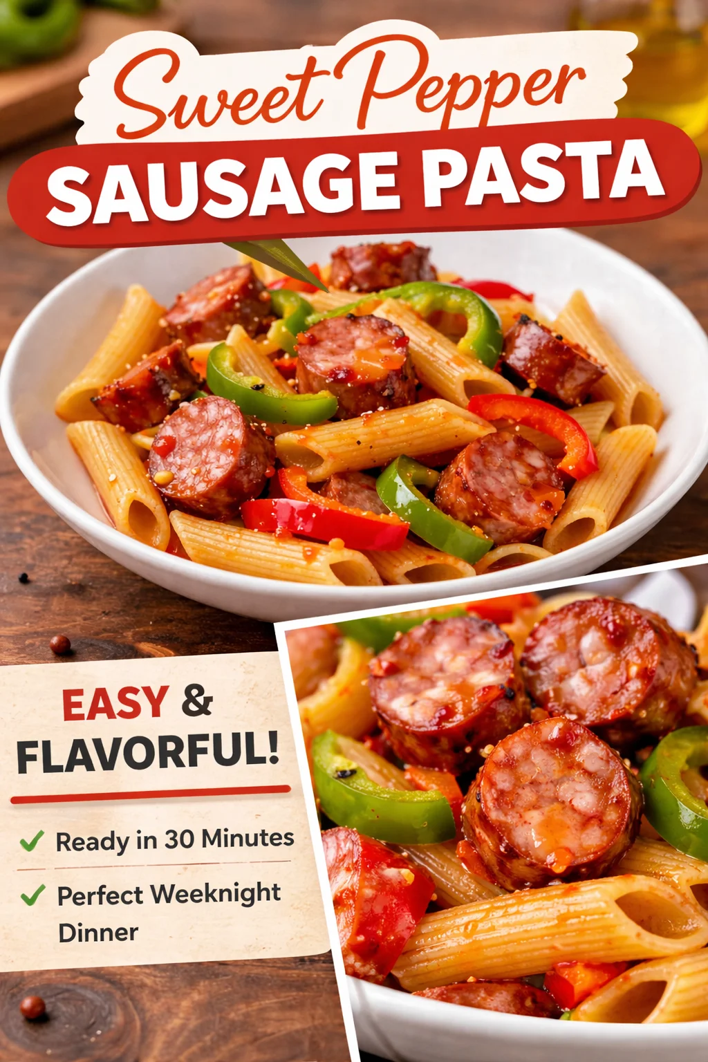 Smoky Sausage and Bell Pepper Penne