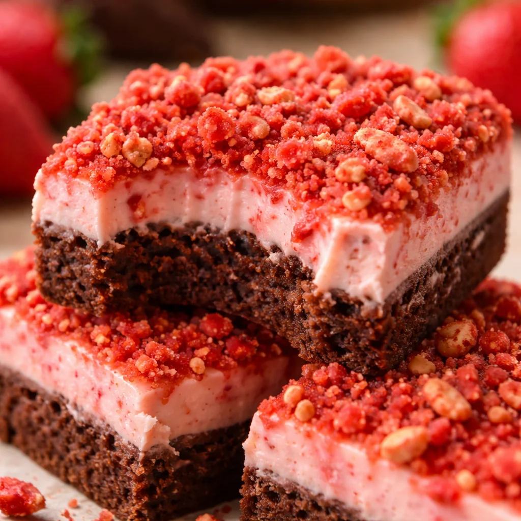 Strawberry Crunch Brownies