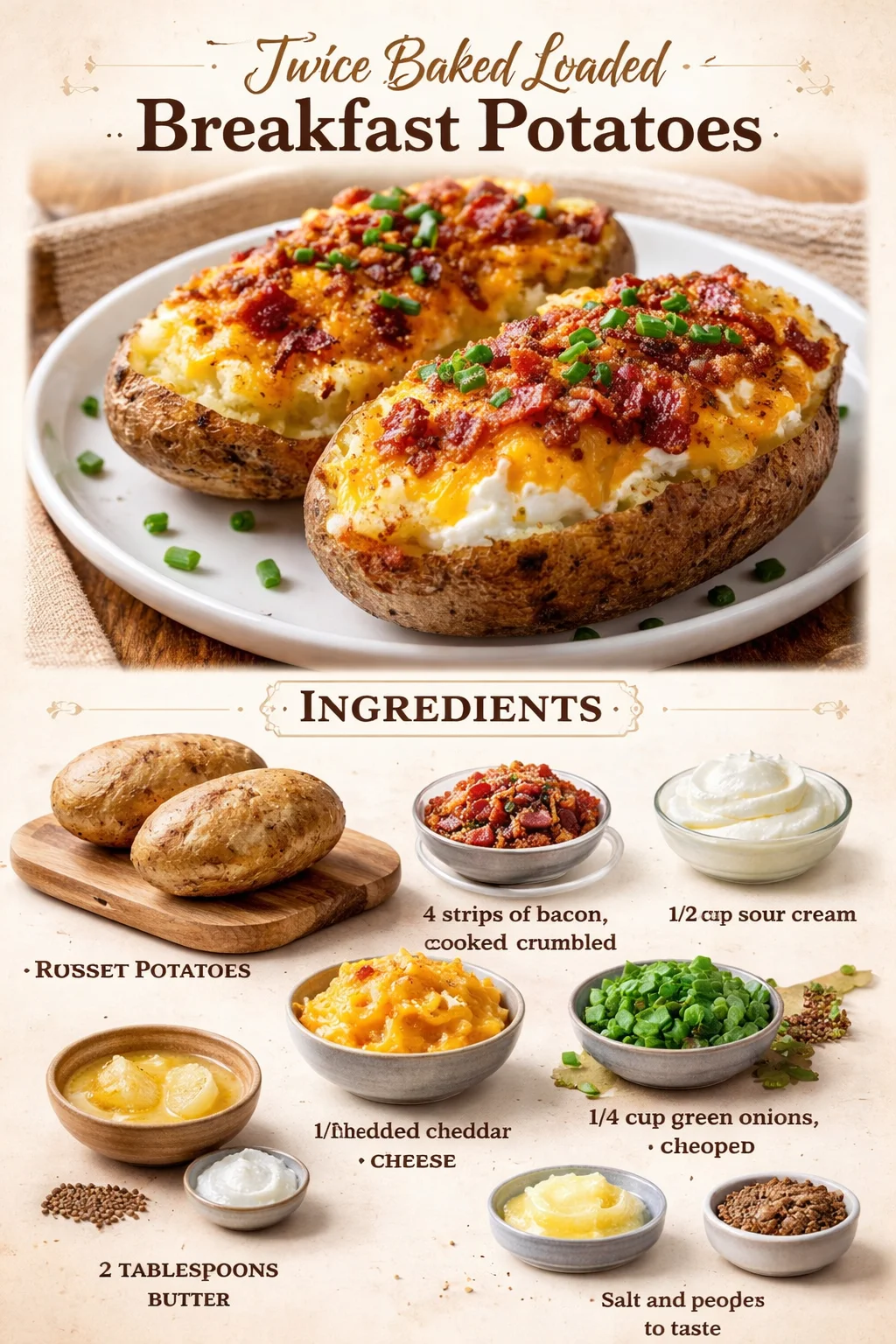 Twice Baked Loaded Breakfast Potatoes