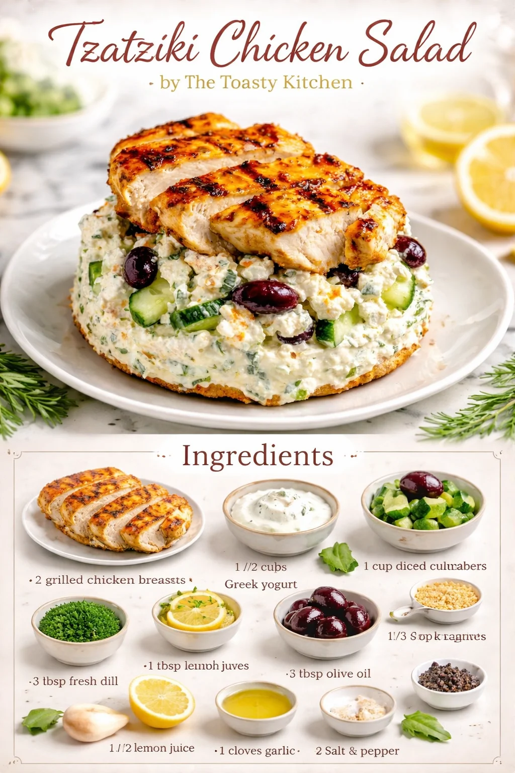 Tzatziki Chicken Salad by The Toasty Kitchen