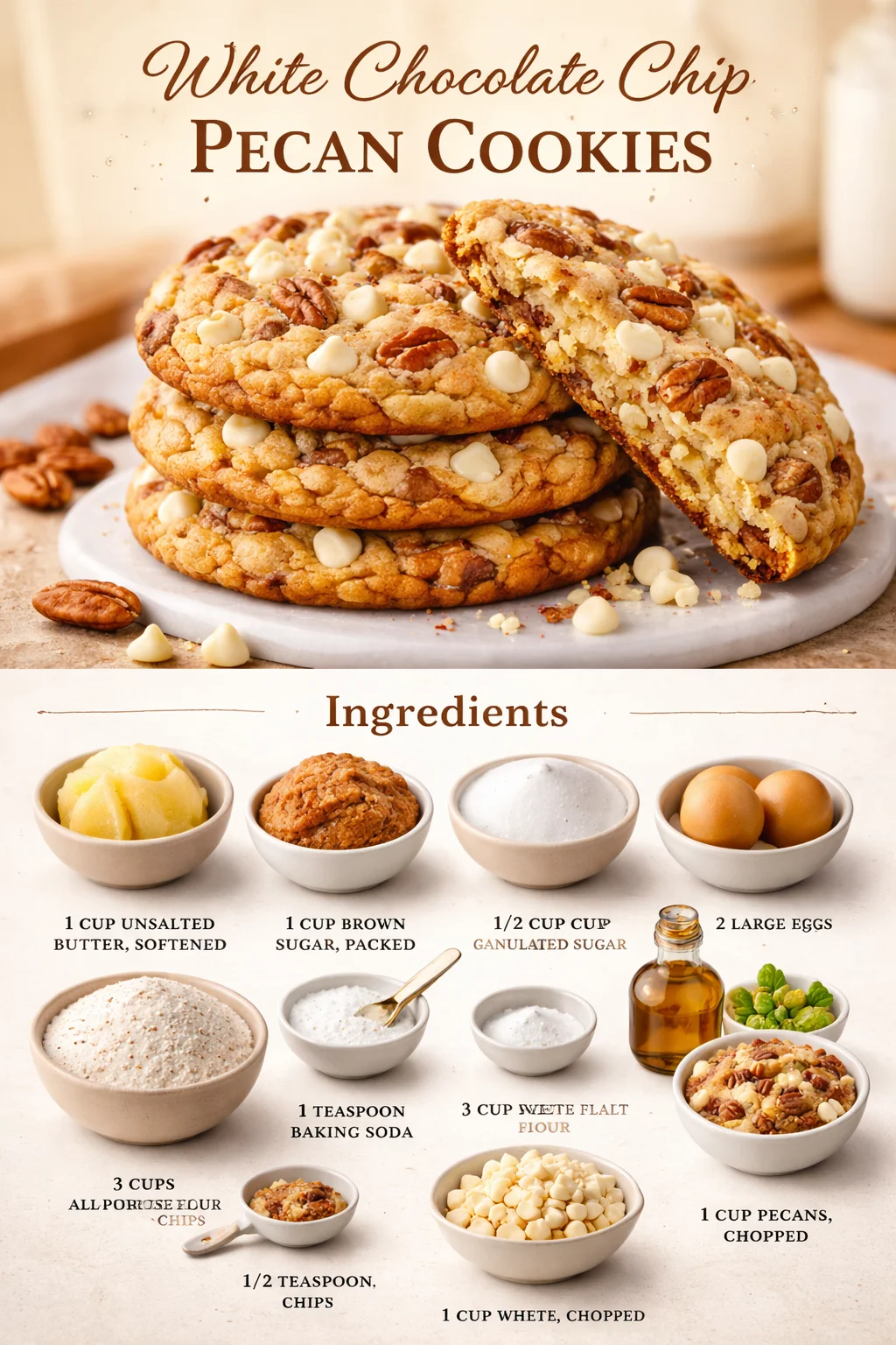 White Chocolate Chip Pecan Cookies