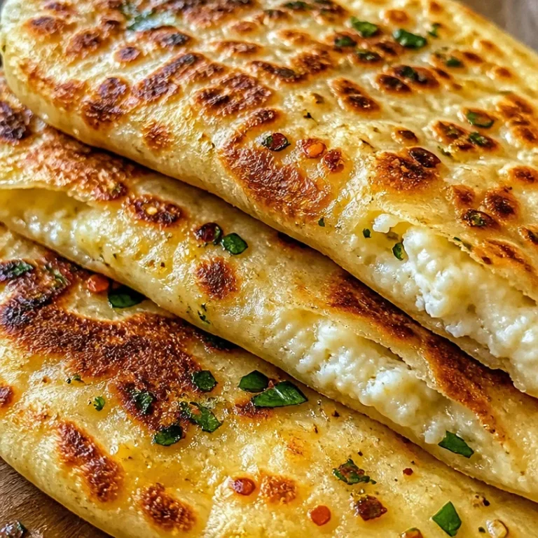 Delicious 2-ingredient cottage cheese flatbread on a wooden table