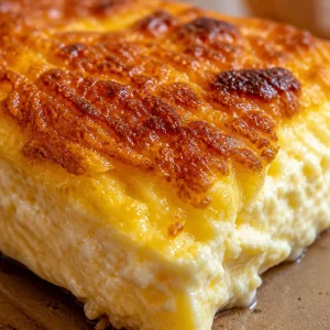 Cottage Cheese Lemon Bake served in a baking dish