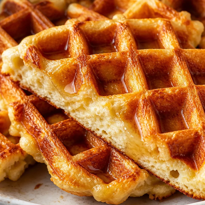 Flourless gluten-free cottage cheese waffles served on a plate