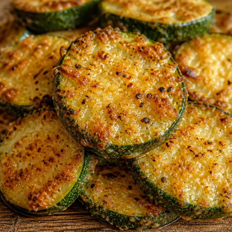Crispy baked parmesan zucchini slices served in a bowl