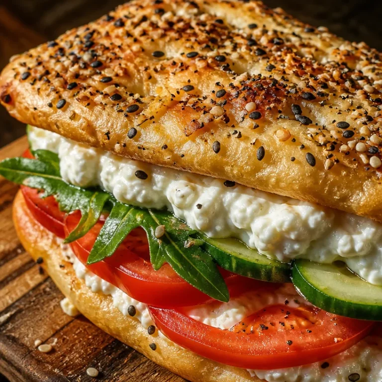 Everything Bagel Cottage Cheese Flatbread topped with herbs and spices