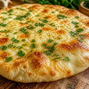 Garlic Cottage Cheese Flatbread topped with herbs and spices