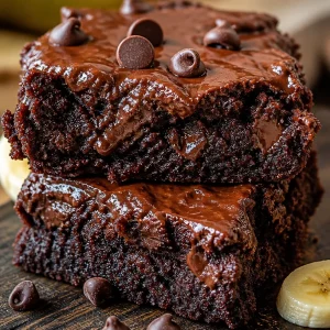 Delicious healthy banana brownies on a plate